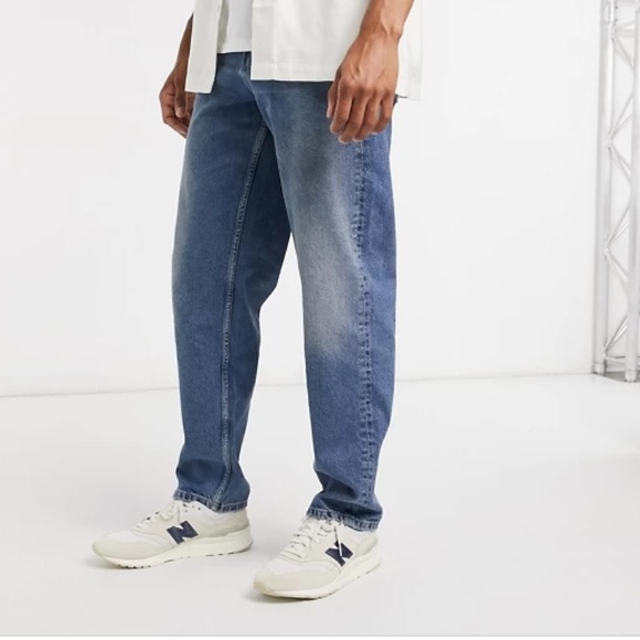ASOS Other - ASOS Design Baggy Jeans in Dirty Mid Blue Wash